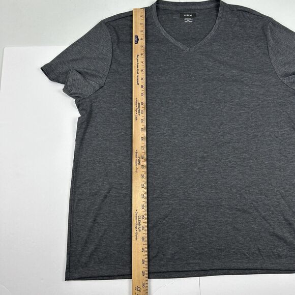 NWT ALFANI Men's Stretch T-shirt XXL Dark Textured Gray Short Sleeve  V-Neck - Picture 8 of 14